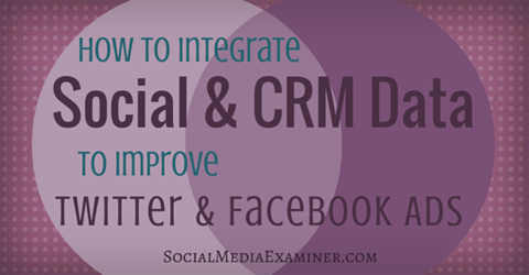 integrēt sociālos un CRM datus, lai uzlabotu reklāmas