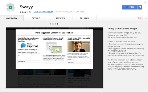 Swayy ir arī Google Chrome paplašinājums, kas atvieglo satura atklājumu kopīgošanu.