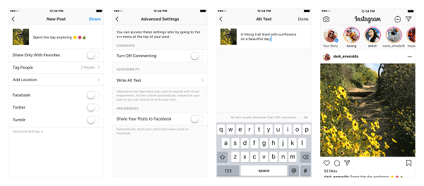 Instagram pievieno divas jaunas pieejamības funkcijas, lai palīdzētu cilvēkiem ar redzes traucējumiem piekļūt platformā kopīgotajiem fotoattēliem un videoklipiem.