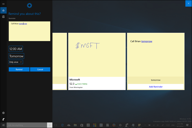 Windows 10 gadadienas atjaunināšanas padoms: izmantojiet tinti ar līmlapām un Cortana