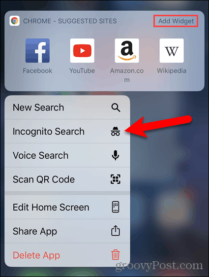 Turiet nospiestu Chrome ikonu un atlasiet meklēšanu inkognito režīmā