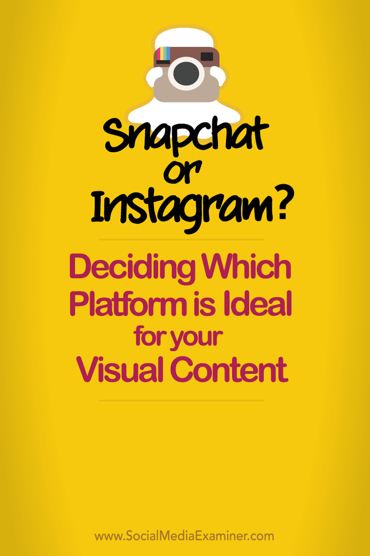 izlemiet, vai snapchat vai instagram ir ideāli piemēroti jūsu vizuālajam saturam
