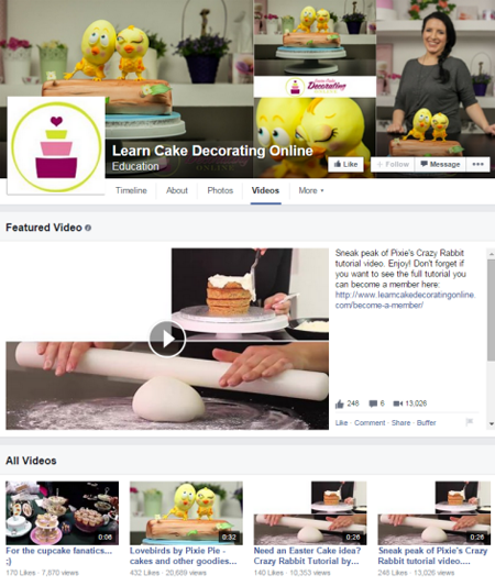 iemācieties kūku rotāšanu tiešsaistē facebook video