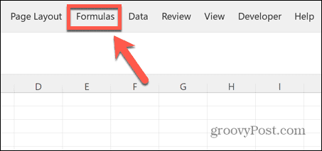 Excel formulu izvēlne