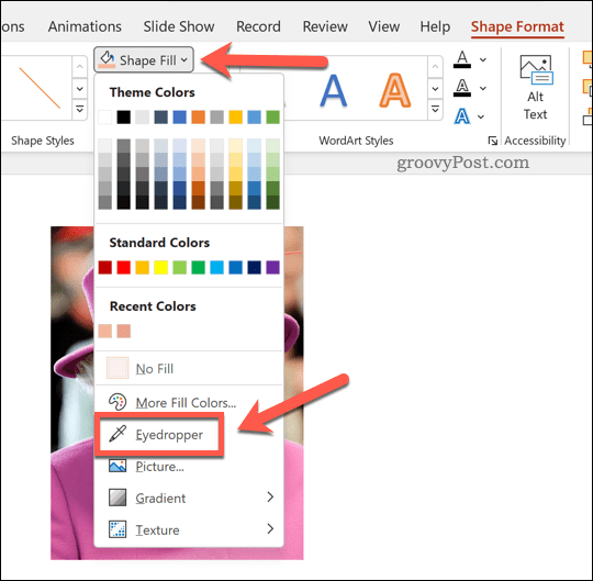 Izmantojot acu pilinātāja rīku programmā Excel