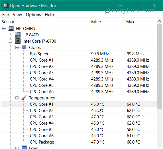 Pārbaudiet CPU temperatūru operētājsistēmā Windows 11