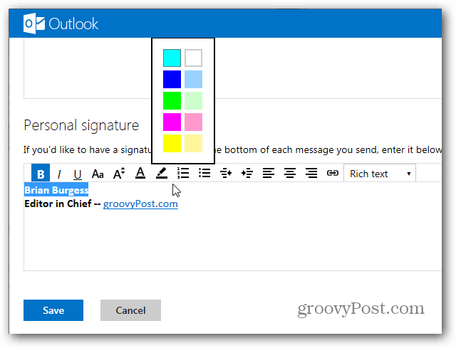 Kā izveidot Outlook.com parakstu