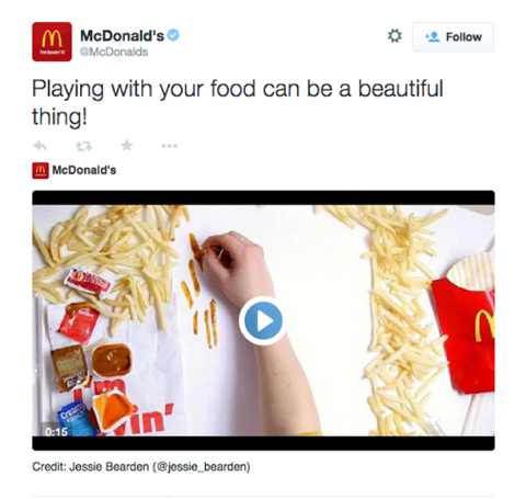 Mcdonalds twitter video produktu reklāma