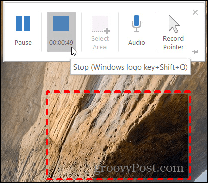 Pārtraukt ekrāna ierakstīšanu programmā PowerPoint