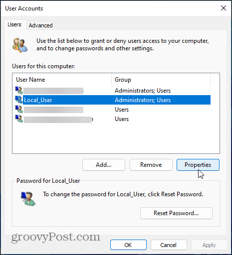 lietotāju konti Windows 11