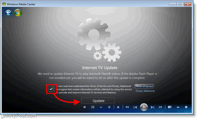 Windows 7 multivides centrs - instalējiet interneta TV atjauninājumu