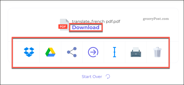 Lejupielādējiet tulkotu PDF failu, izmantojot DeftPDF