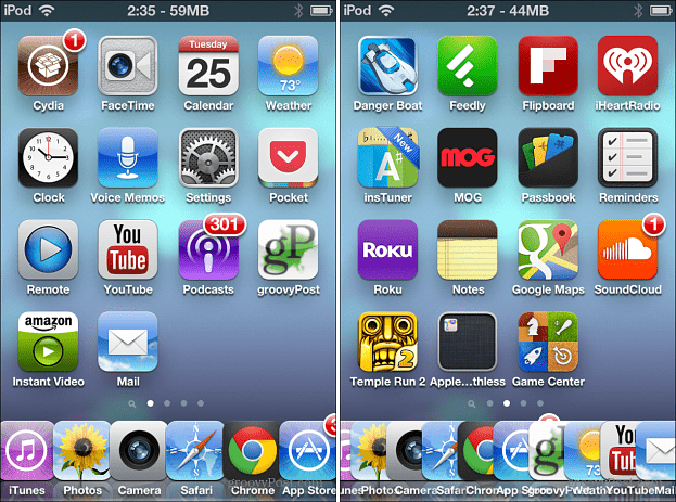 Sešas un 10 ikonas iOS Dock