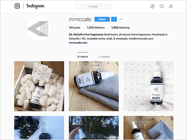 Tailers Dž. McCall bija Instagram profils produktam, kuru viņš agrāk pārdeva, Mr McCall's Fine Fragrances.