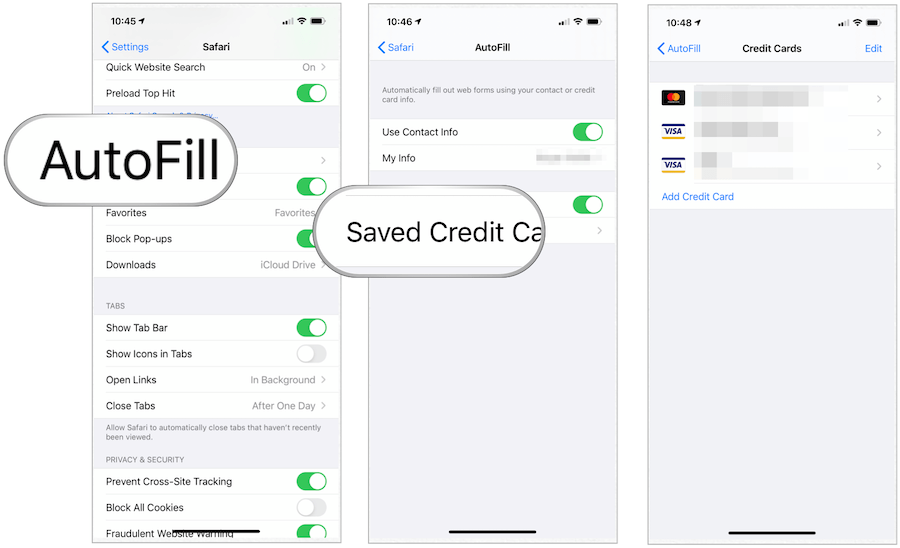 iOS kredītkarte