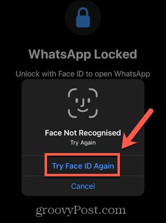 Whatsapp mēģiniet vēlreiz ar sejas ID