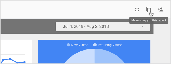 Atveriet pārskatu, uz kuru vēlaties izveidot jaunu pārskatu, un noklikšķiniet uz ikonas Kopēt. 