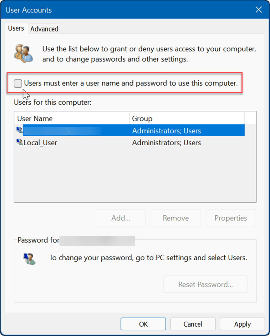 automātiski pierakstieties operētājsistēmā Windows 11