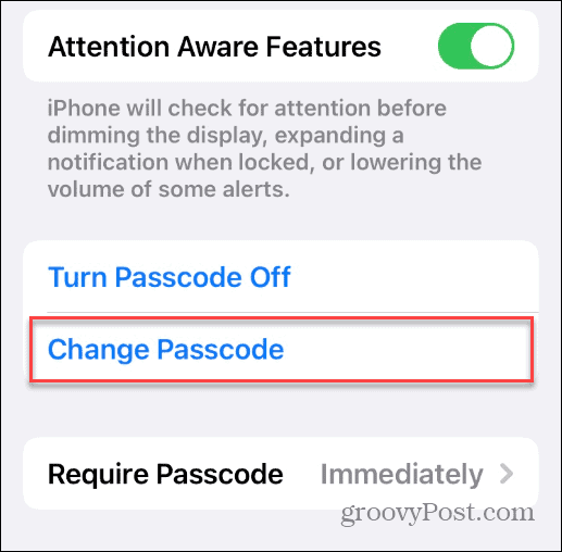 Mainiet piekļuves kodu iPhone tālrunī