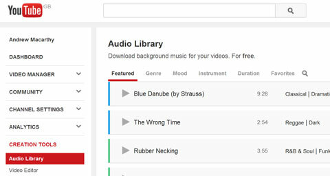 youtube audio bibliotēka