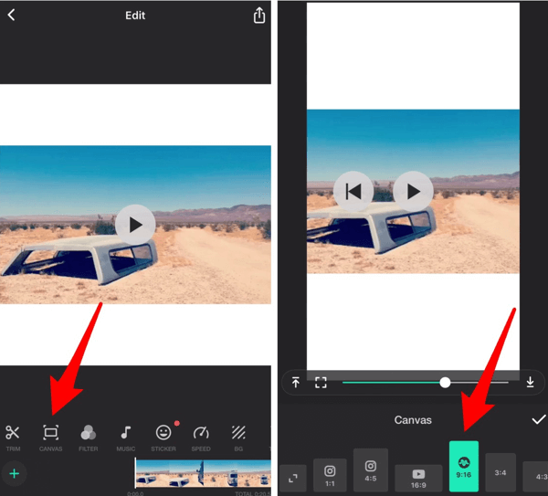 Pārvietojiet slīdni, lai tuvinātu vai tālinātu videoklipu lietotnē InShot.