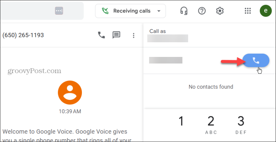 veikt zvanus pakalpojumā Google Voice