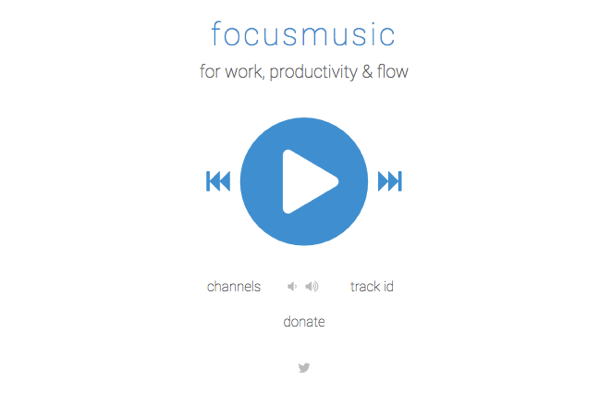 Iegūstiet mūziku fokusēšanai vietnē FocusMusic.fm.