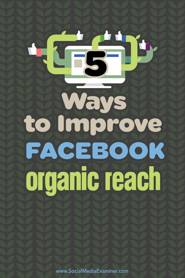 5 veidi, kā uzlabot savu Facebook organisko sasniedzamību: sociālo mediju pārbaudītājs