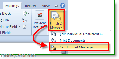 Outlook 2010 ekrānuzņēmums - pabeidziet un sapludiniet un nosūtiet e-pasta ziņas