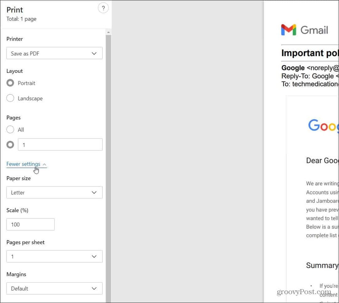 Kā saglabāt Gmail ziņojumu kā PDF